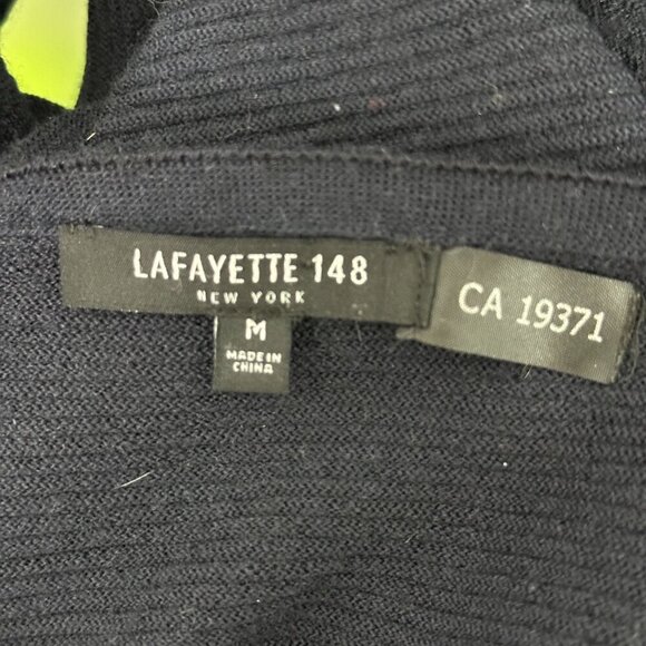 Lafayette 148 Lightweight Wool Crew Neck Sweater Black - Picture 4 of 8